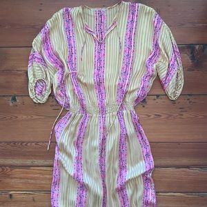 Vintage gold satin mid length dress